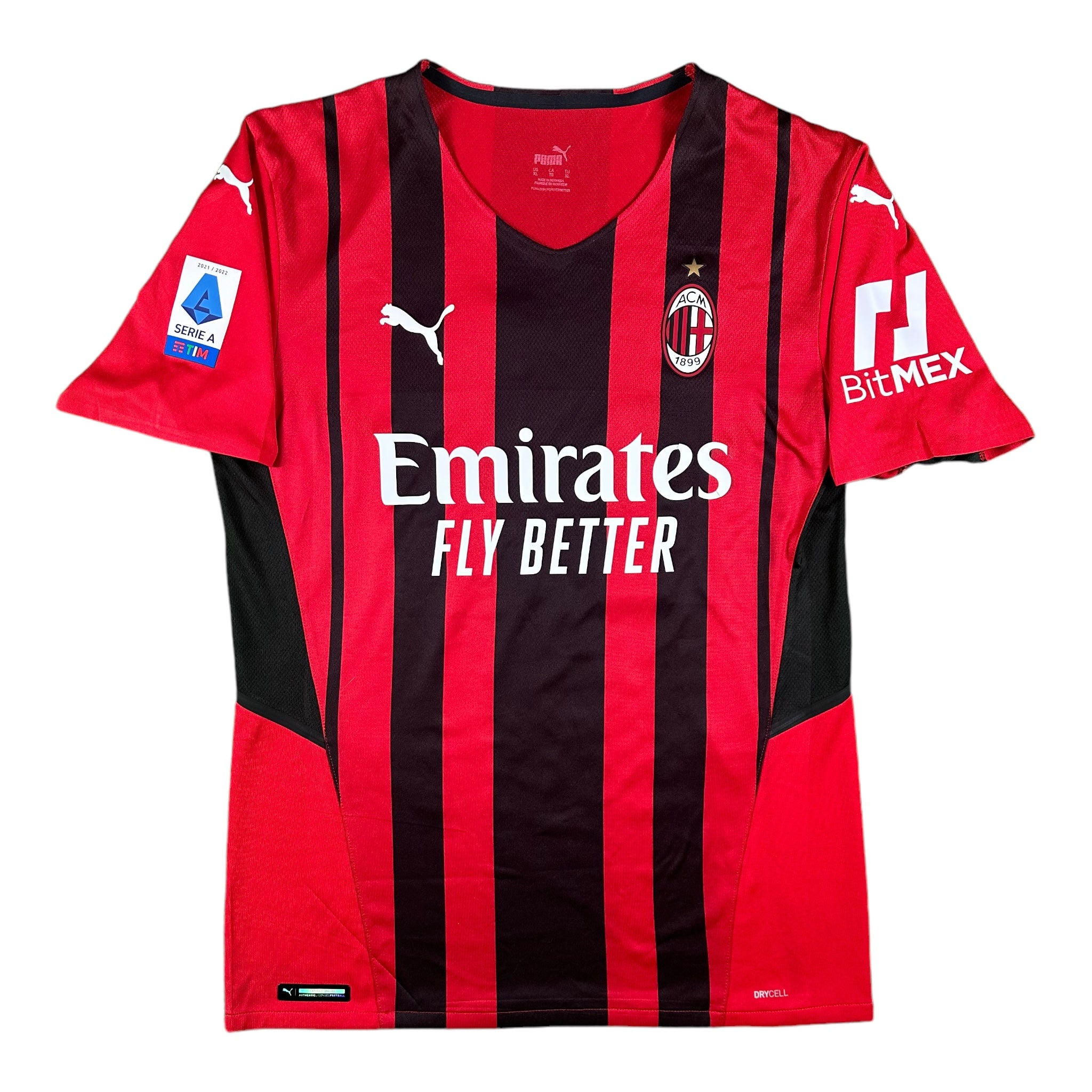 Theo Hernández 19 AC Milan Match Worn Home Shirt 2021-22