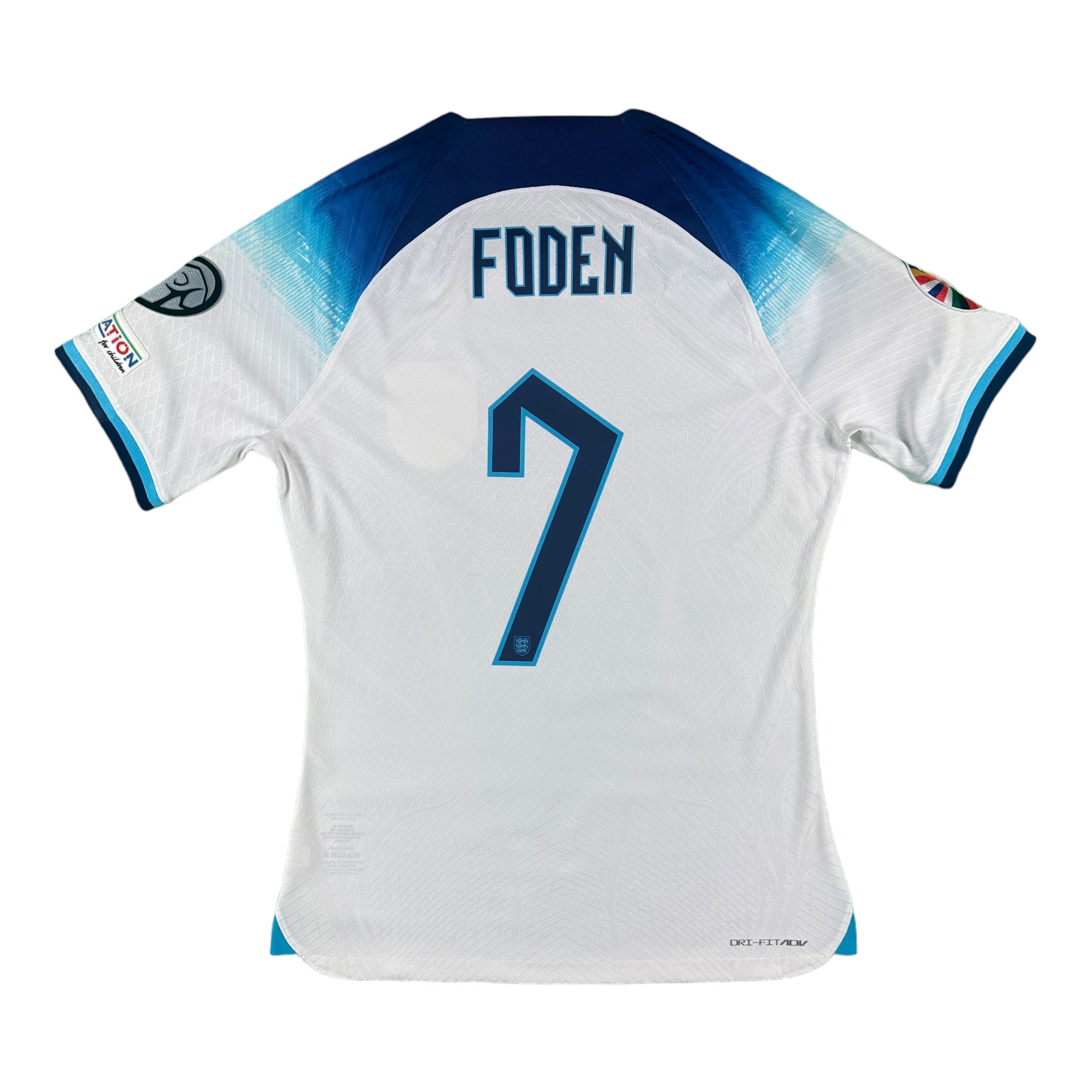 Phil Foden 7 England Match Issue / Worn Home Shirt 2023