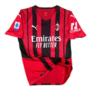 Theo Hernández 19 AC Milan Match Worn Home Shirt 2021-22