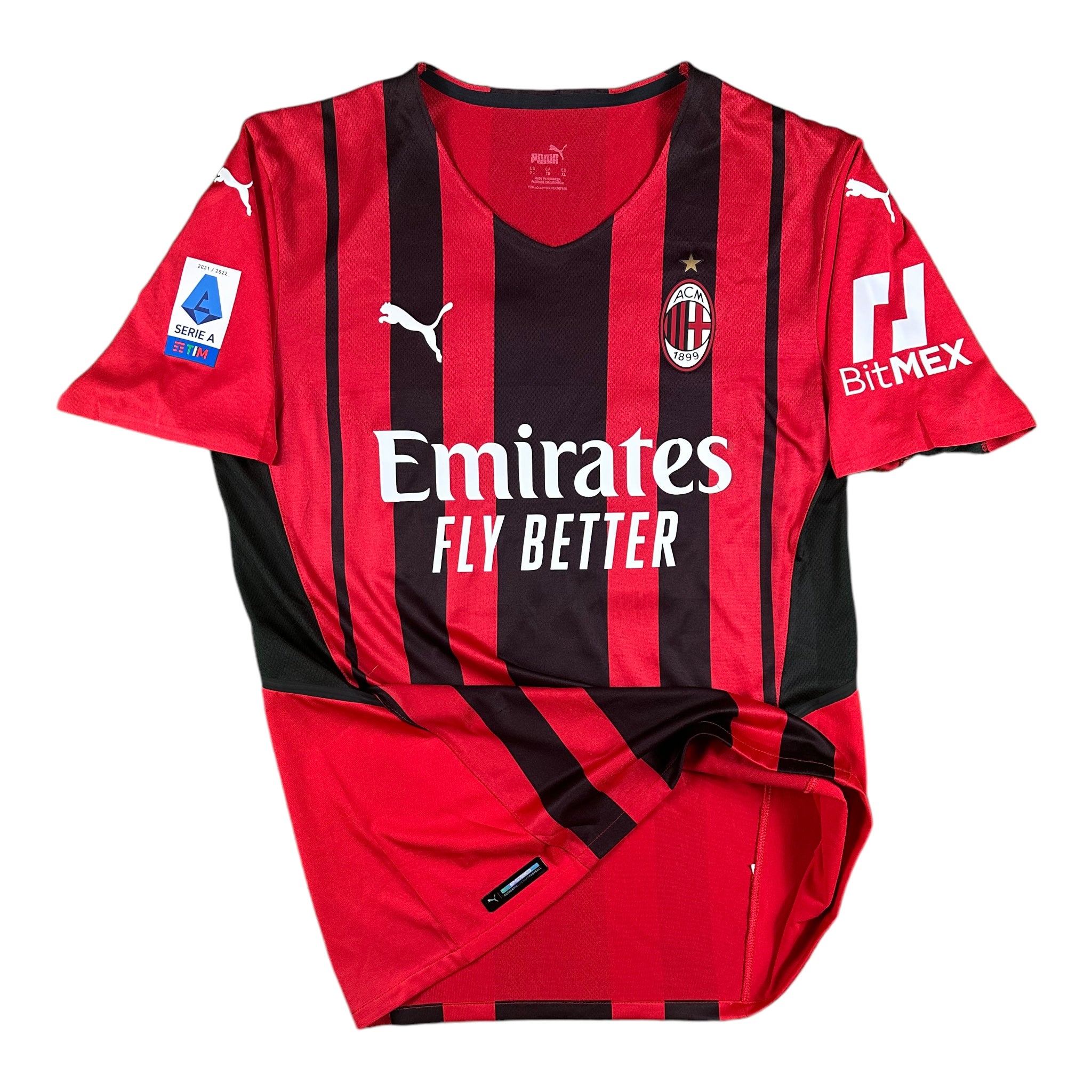 Theo Hernández 19 AC Milan Match Worn Home Shirt 2021-22