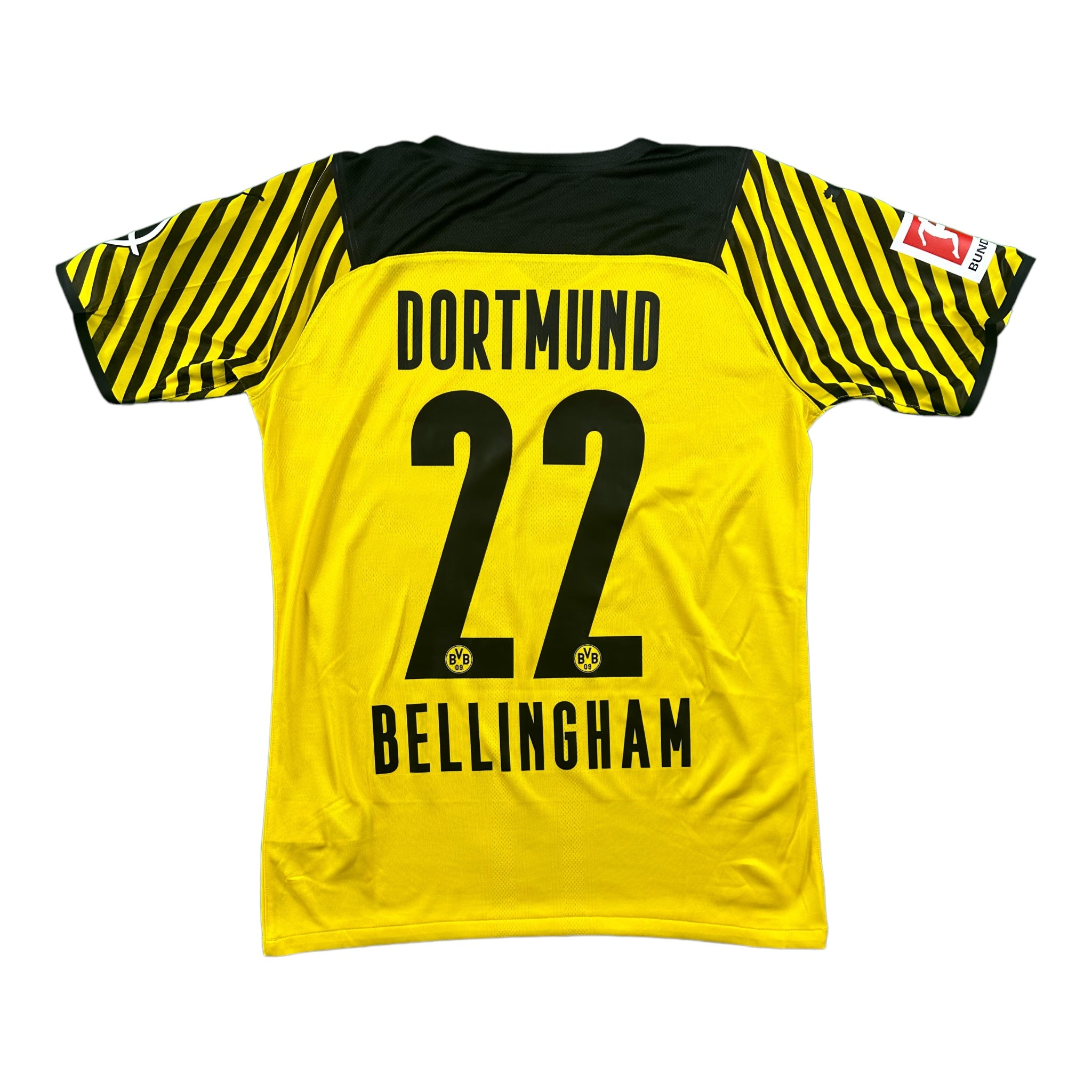 Jude Bellingham 22 Borussia Dortmund Match Issue / Worn Home Shirt 2021-22