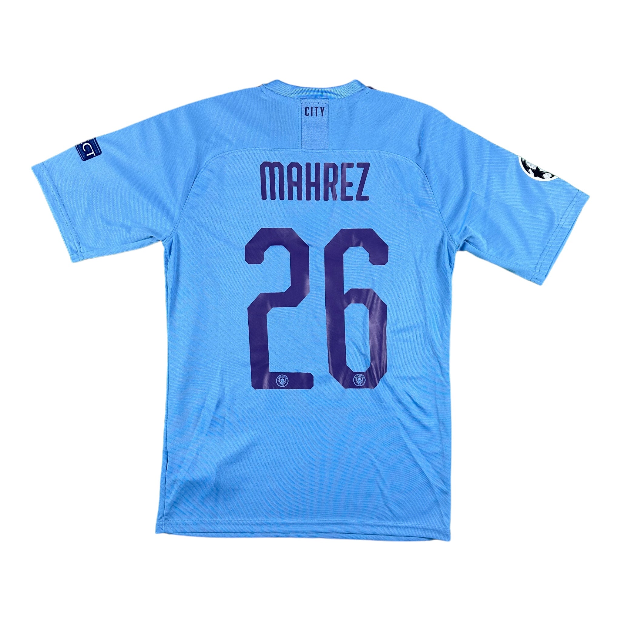 Riyad Mahrez 26 Manchester City Match Issue Worn Home Shirt 2019-20