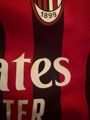Theo Hernández 19 AC Milan Match Worn Home Shirt 2021-22