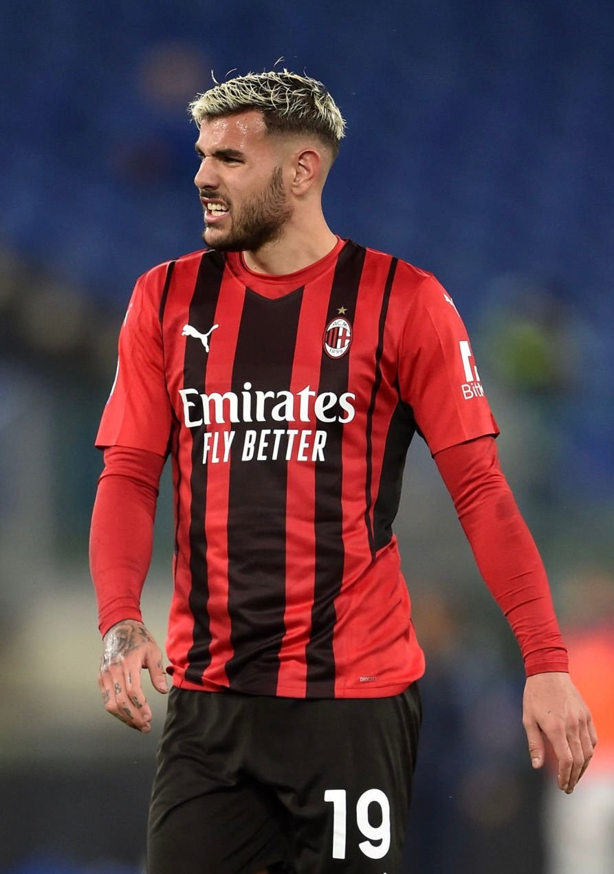 Theo Hernández 19 AC Milan Match Worn Home Shirt 2021-22