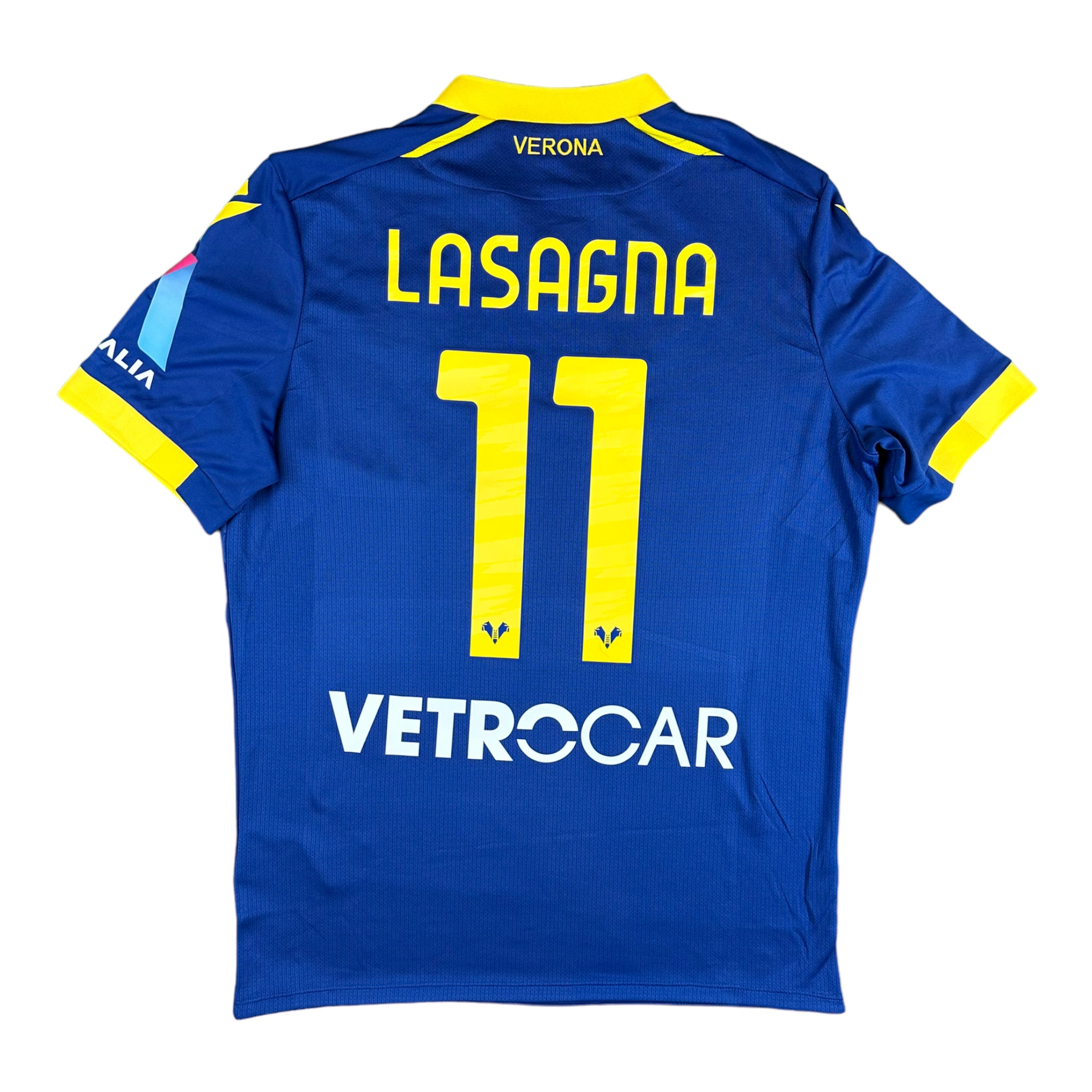 Match Worn Shirt Kevin Lasagna 11 Hellas Verona vs Bologna Home 2022-23