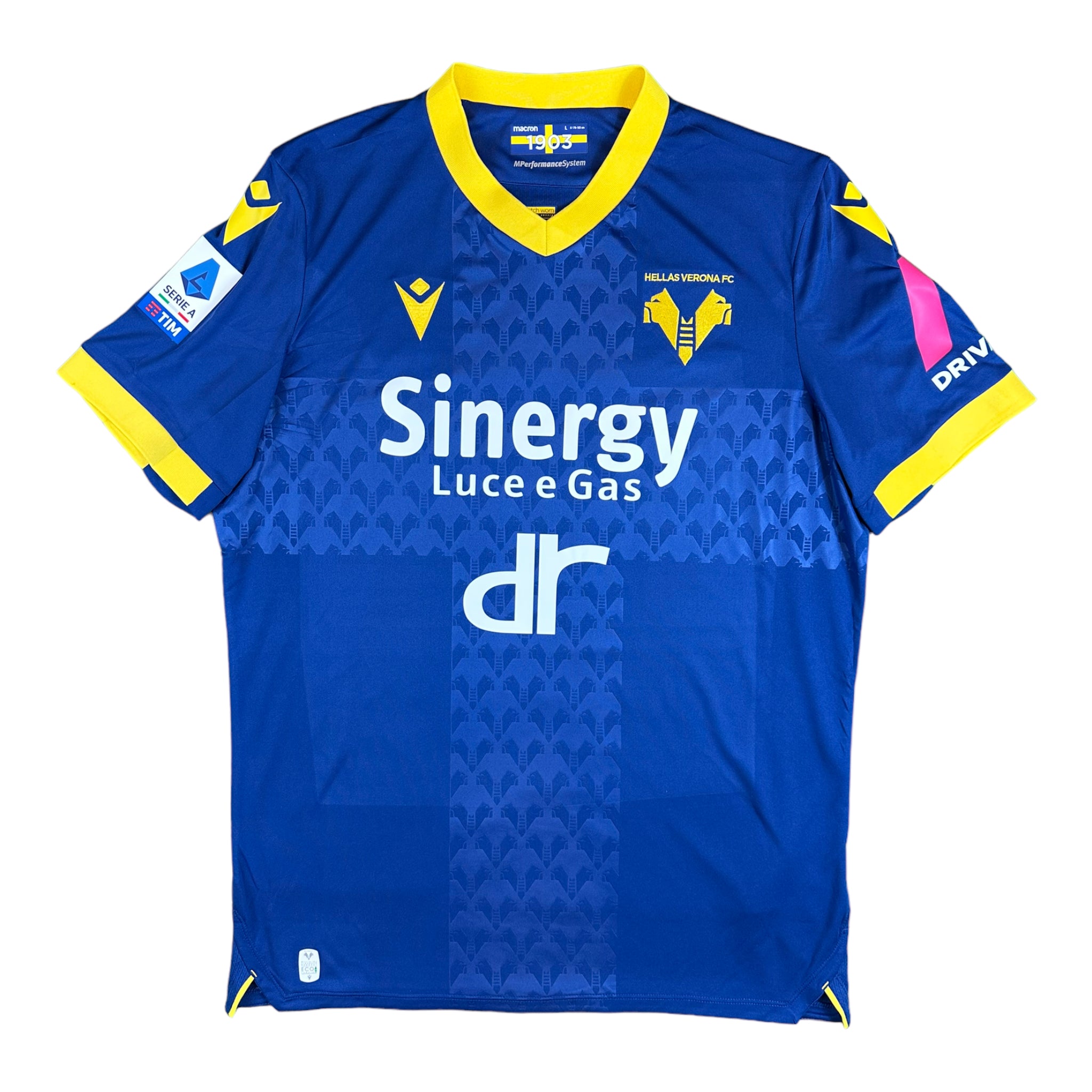 Match Worn Shirt Kevin Lasagna 11 Hellas Verona vs Bologna Home 2022-23