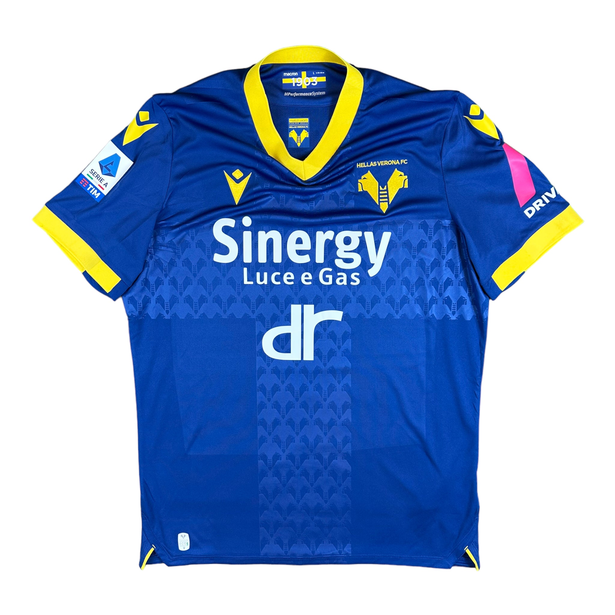 Match Worn Shirt Kevin Lasagna 11 Hellas Verona vs Bologna Home 2022-23