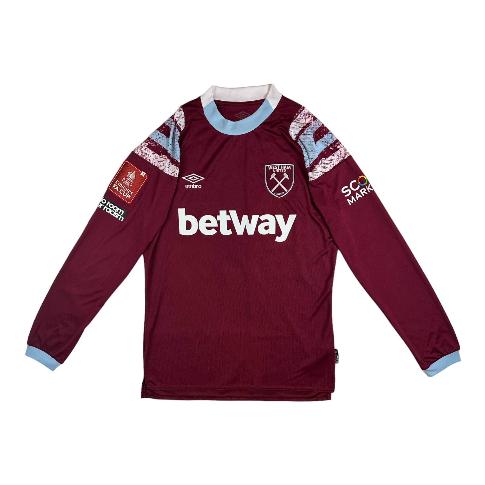 Jarrod Bowen 20 West Ham United Match Worn Unwashed Home Shirt 2022-23