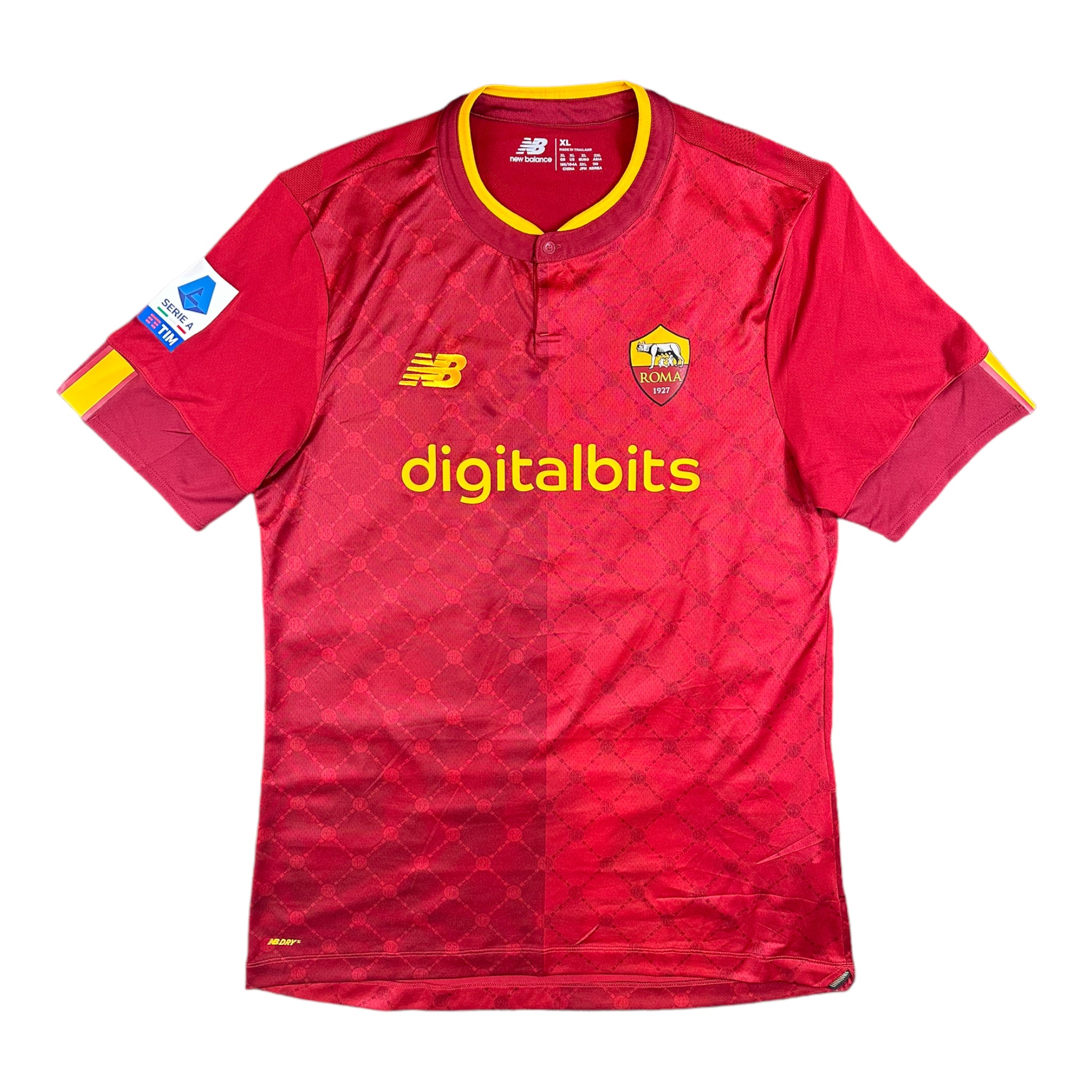 Bryan Cristante 4 AS Roma Signed Match Worn Unwashed Home Shirt 2022-23
