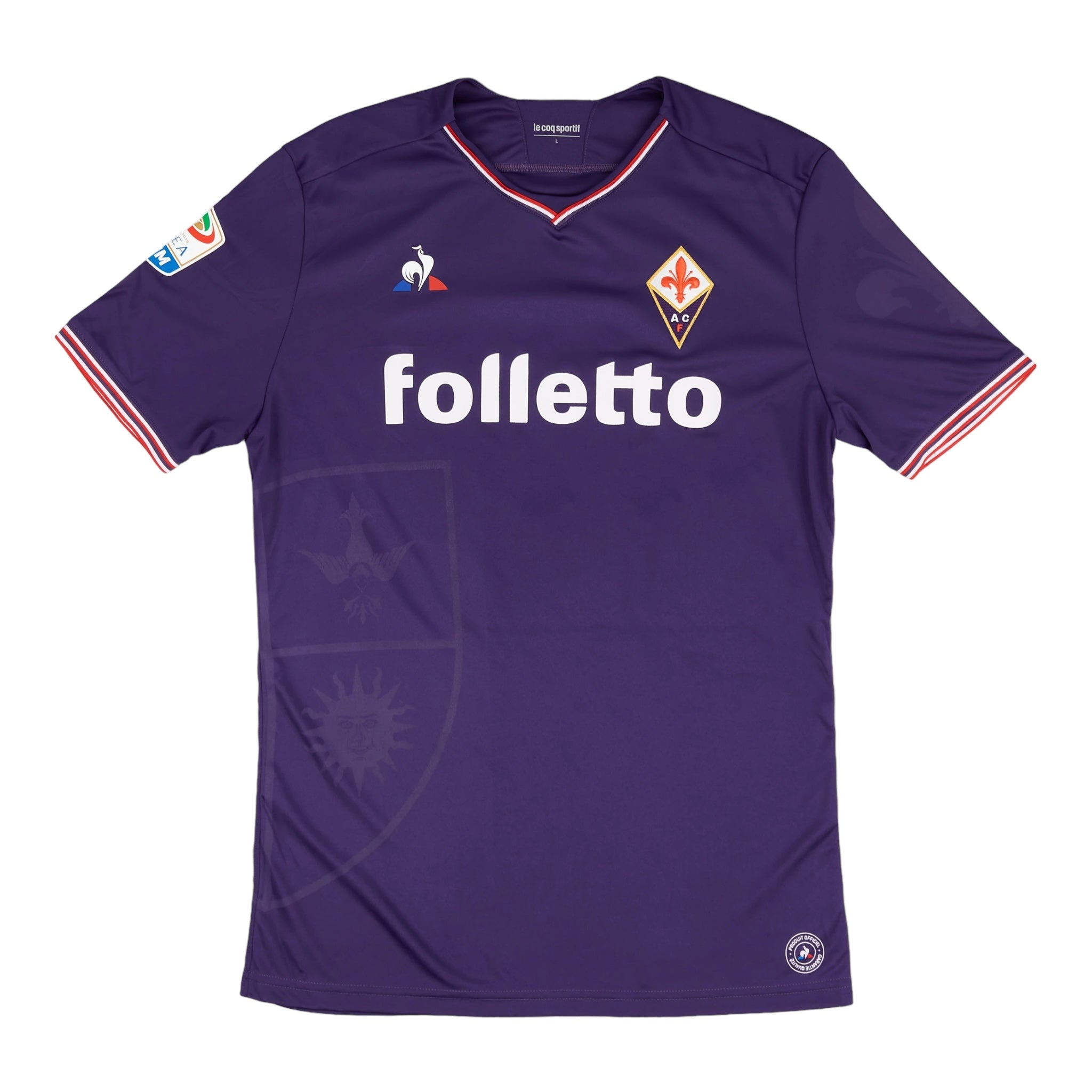 Davide Astori 13 Fiorentina Match Issue / Worn Home Shirt 2017-18