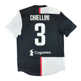 Giorgio Chiellini 3 Juventus Match Issue / Worn Home Shirt 2019-20