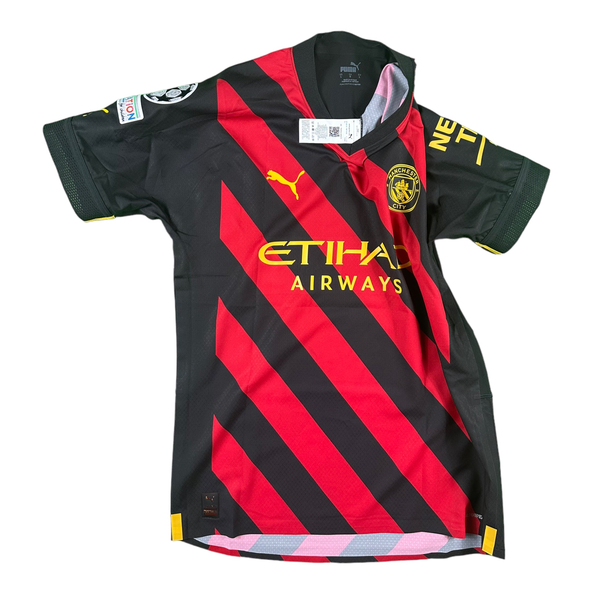 Erling Haaland 9 Manchester City Match Issue / Worn Away Shirt 2022-23