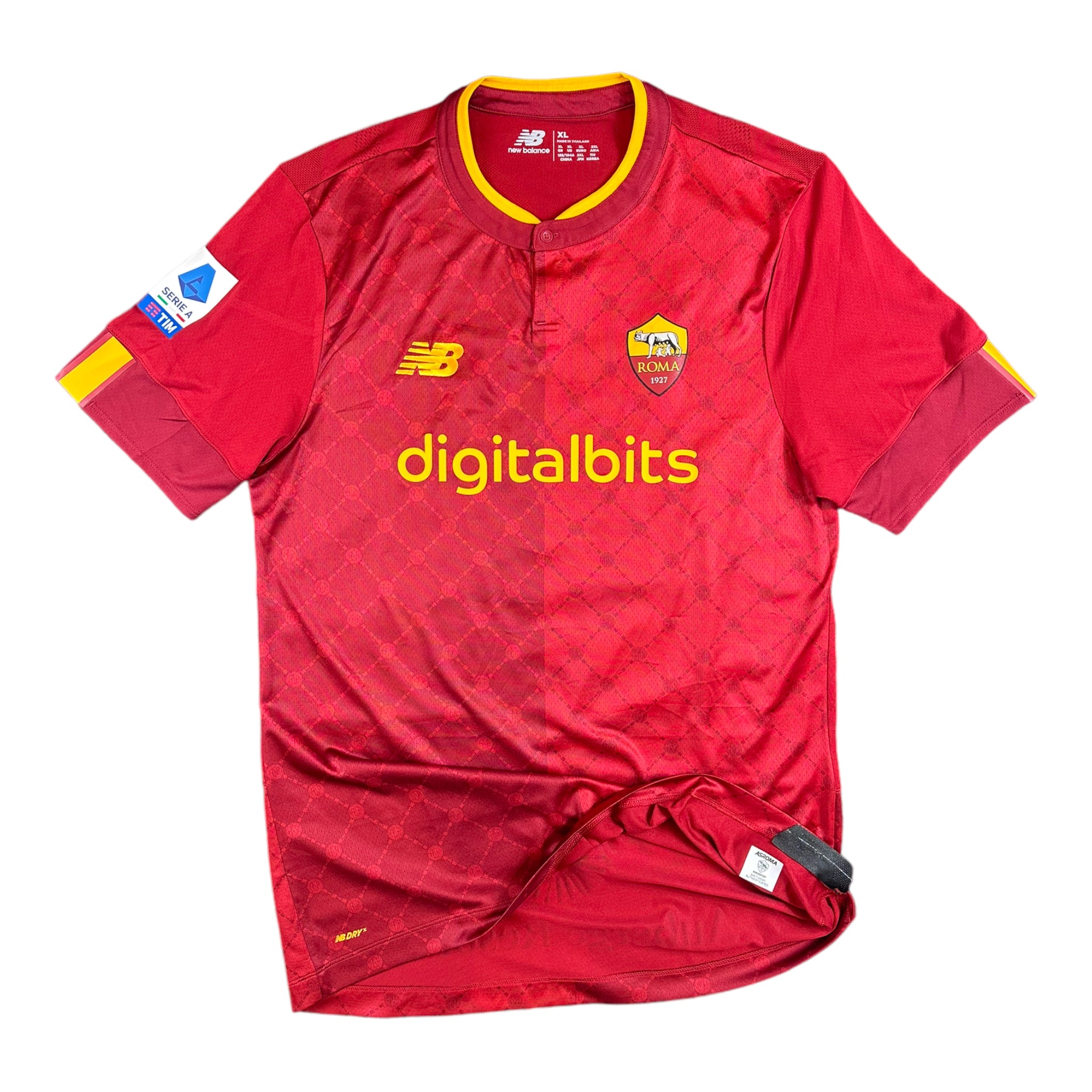 Bryan Cristante 4 AS Roma Signed Match Worn Unwashed Home Shirt 2022-23