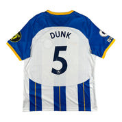 Lewis Dunk 5 Brighton & Hove Albion Match Issue / Worn Signed Home Shirt 2022-23 (Incl. Signing Proof)