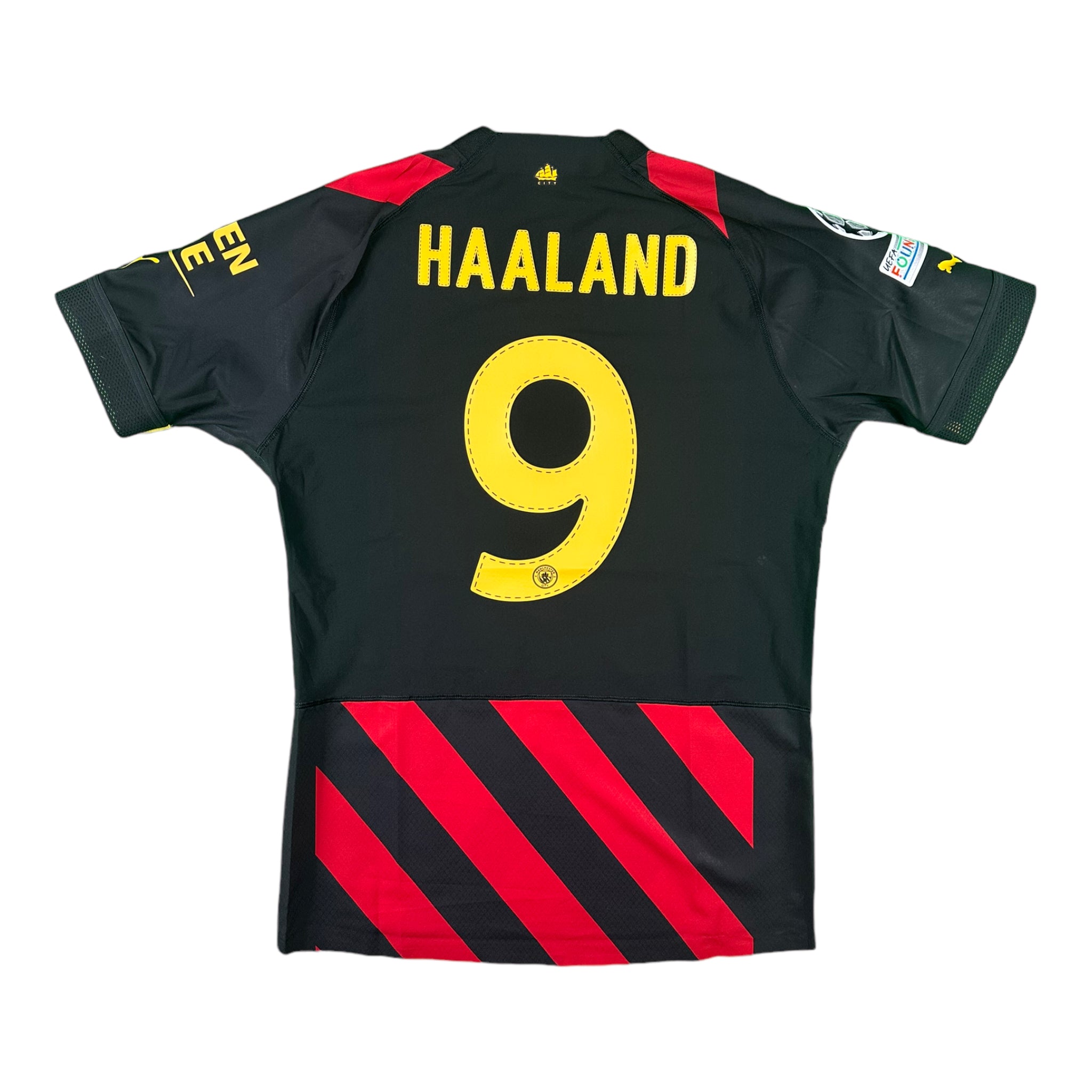 Erling Haaland 9 Manchester City Match Issue / Worn Away Shirt 2022-23