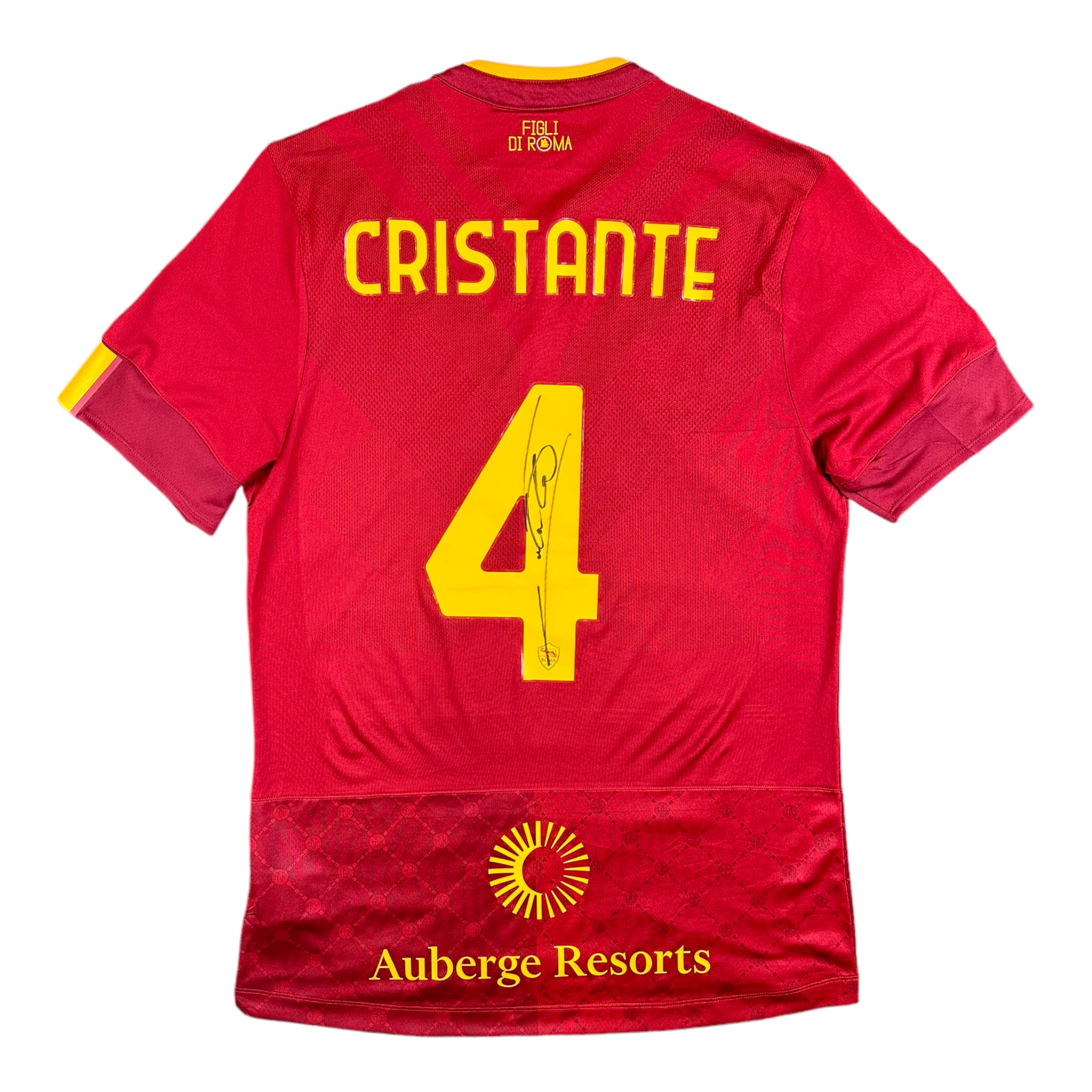 Bryan Cristante 4 AS Roma Signed Match Worn Unwashed Home Shirt 2022-23