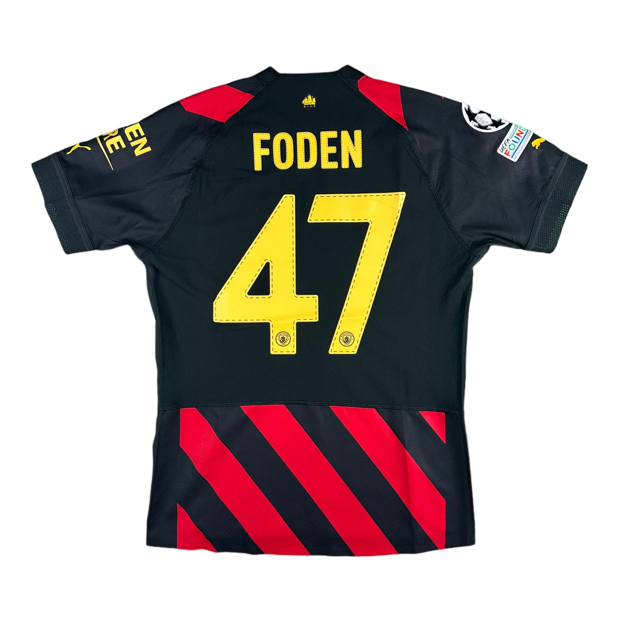 Phil Foden 47 Manchester City Match Issue / Worn Away Shirt 2022-23