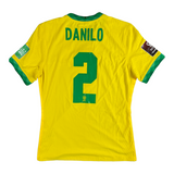 Danilo 2 Brazil Match Worn Unwashed Home Shirt 2020