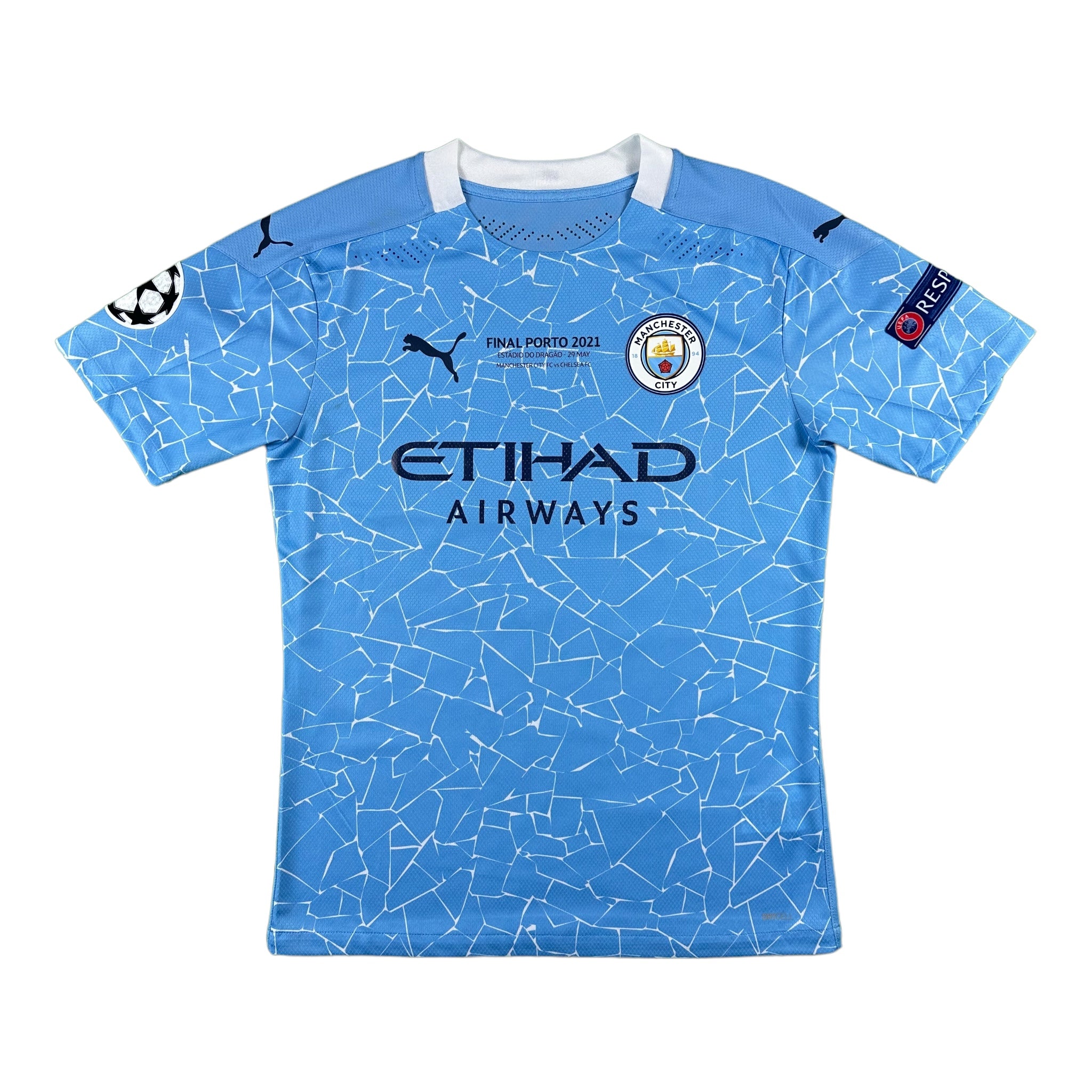Cole Palmer 80 Manchester City 'Champions League Final 2021' Match Issue Home Shirt 2020-21