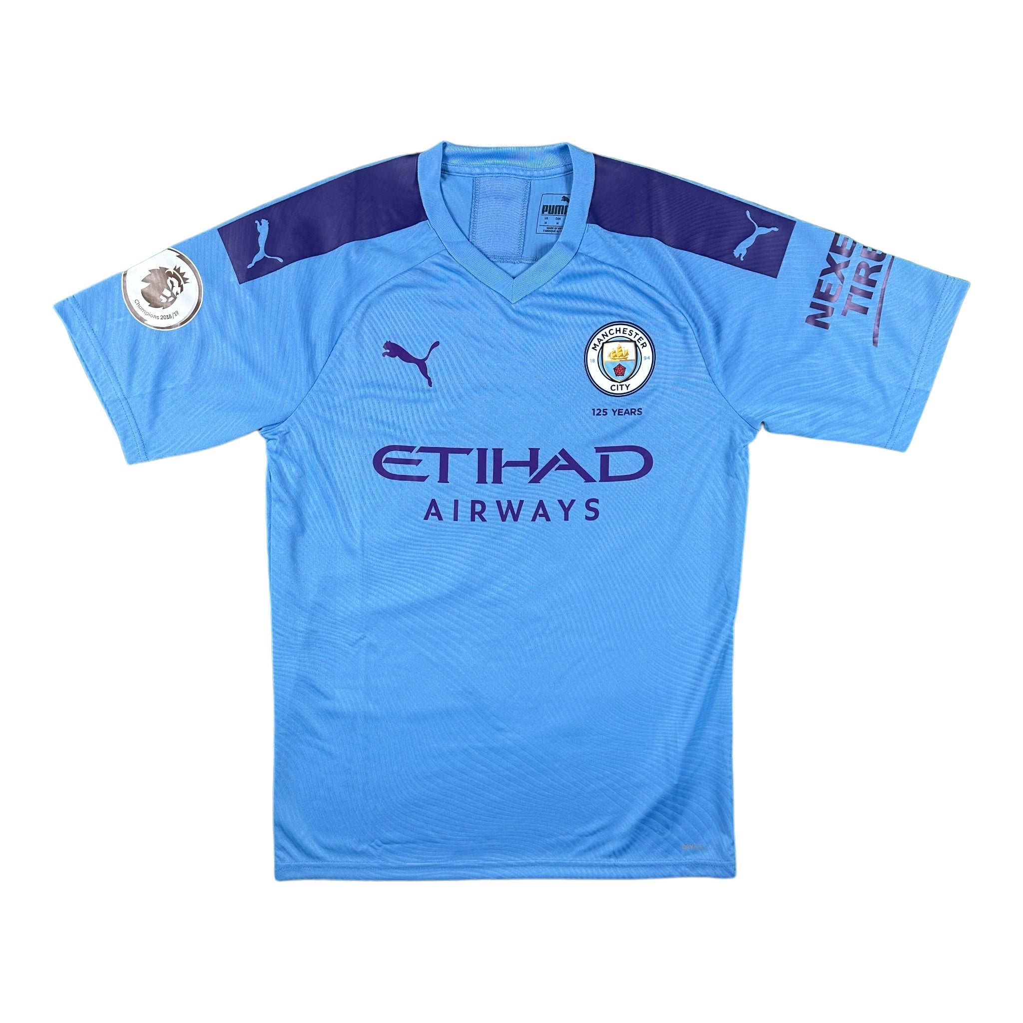 Gabriel Jesus 9 Manchester City Match Issue / Worn Home Shirt 2019-20