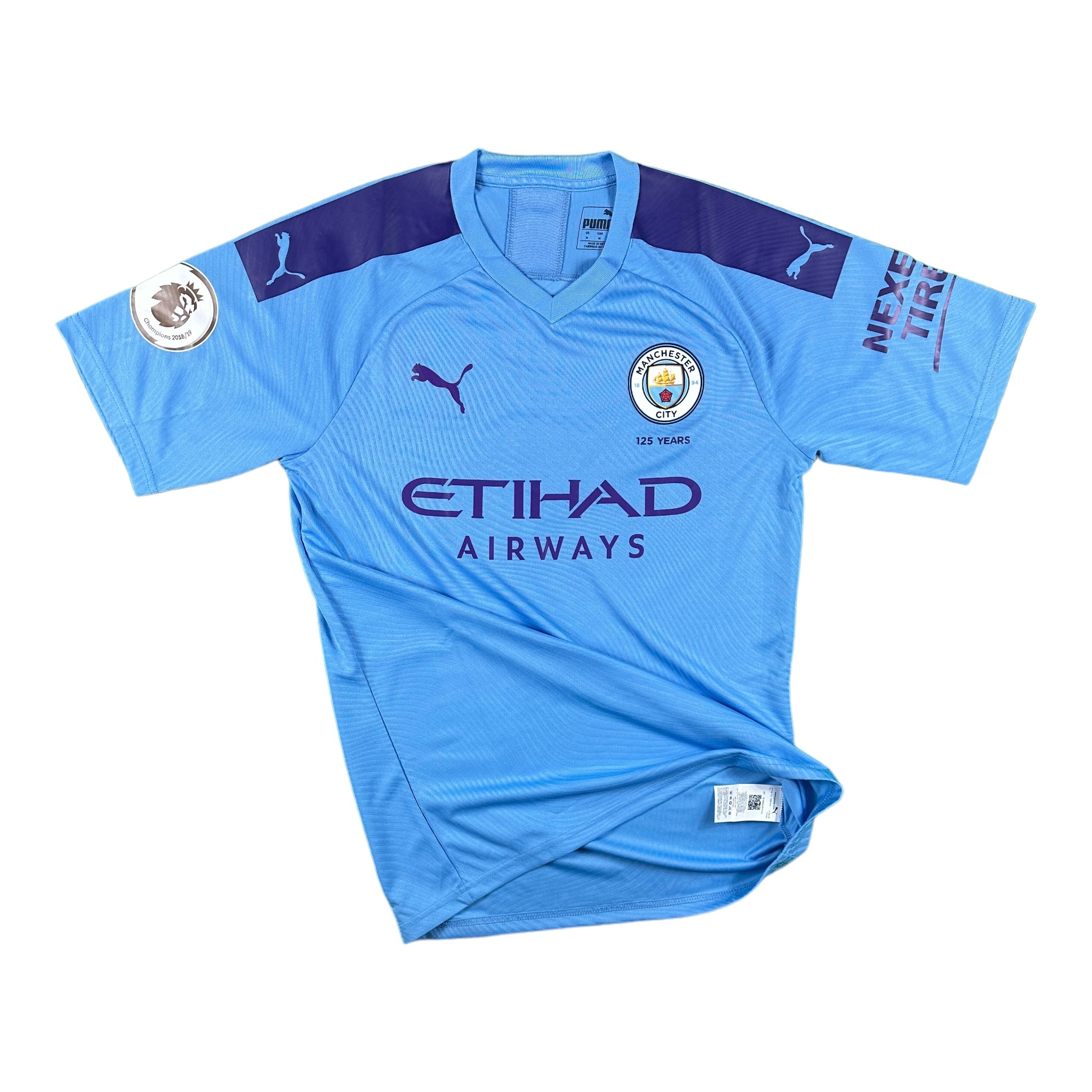 Gabriel Jesus 9 Manchester City Match Issue / Worn Home Shirt 2019