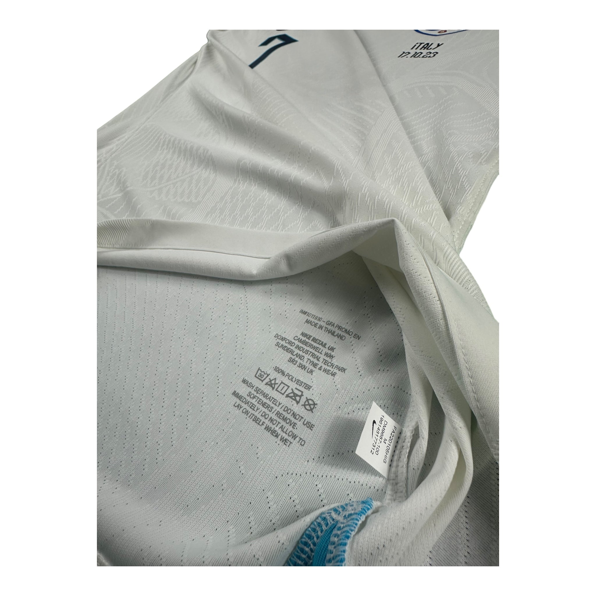 Phil Foden 7 England Match Issue / Worn Home Shirt 2023