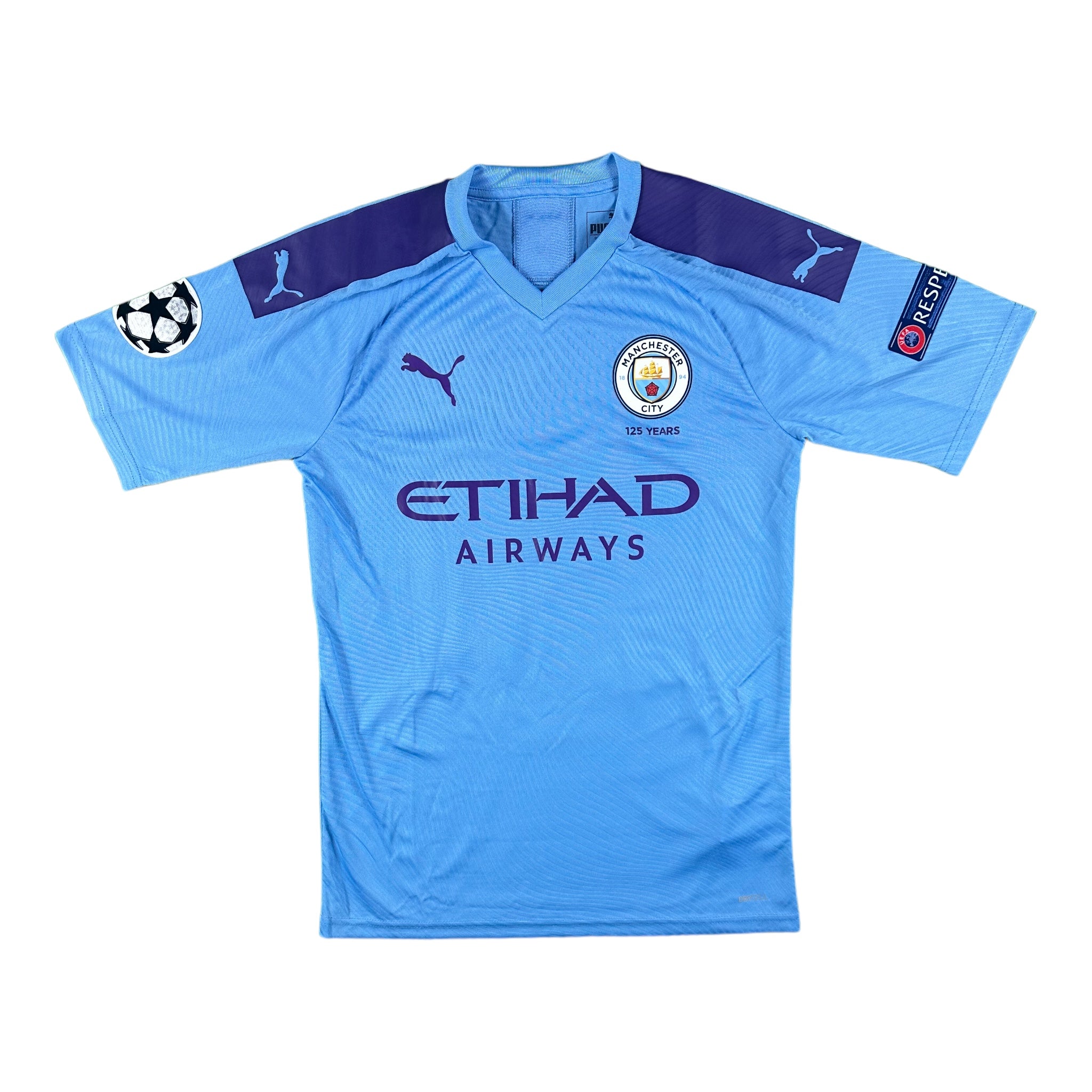 Riyad Mahrez 26 Manchester City Match Issue / Worn Home Shirt 2019-20