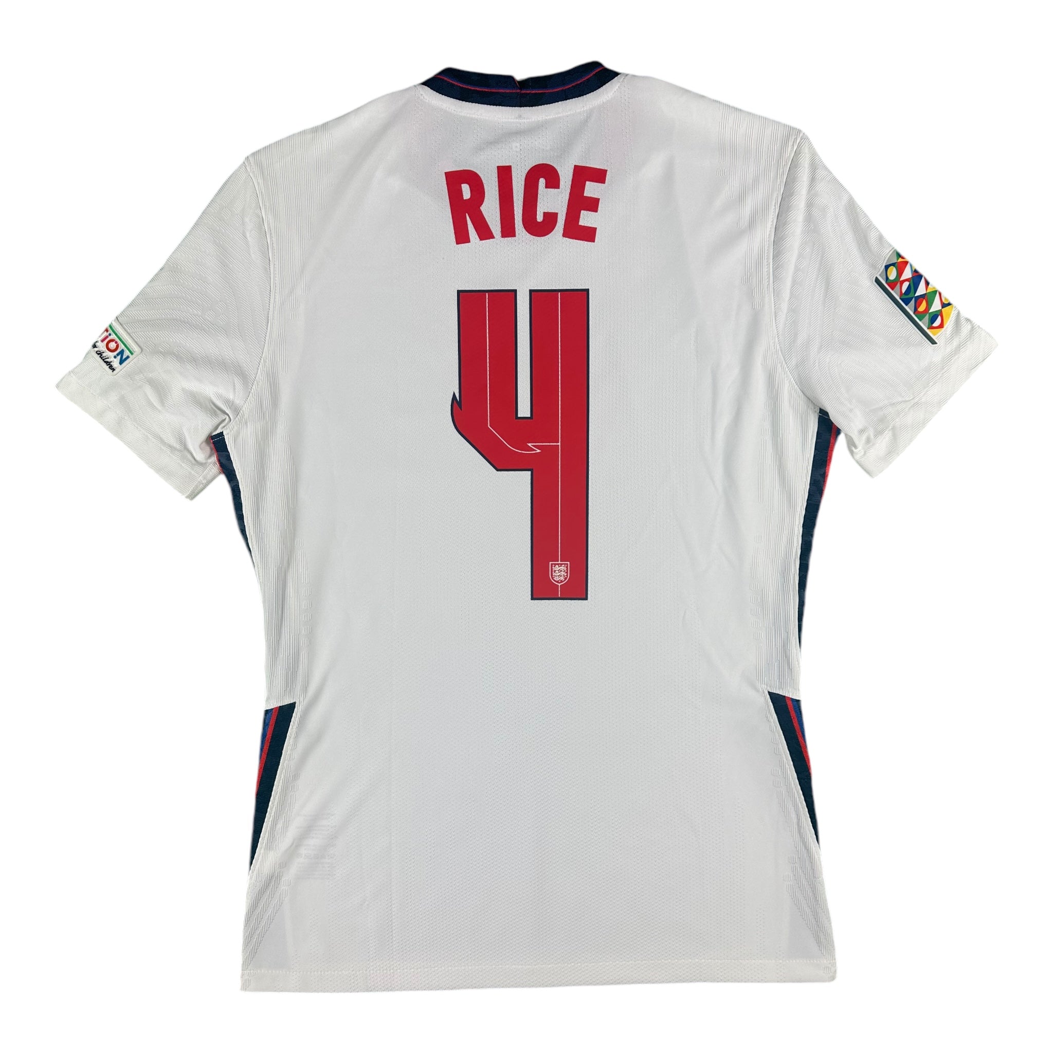 Declan Rice 4 England Match Issue / Worn Home Shirt 2022