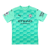 Ederson 31 Manchester City Match Issue / Worn Away Goalkeeper Shirt 2020-21