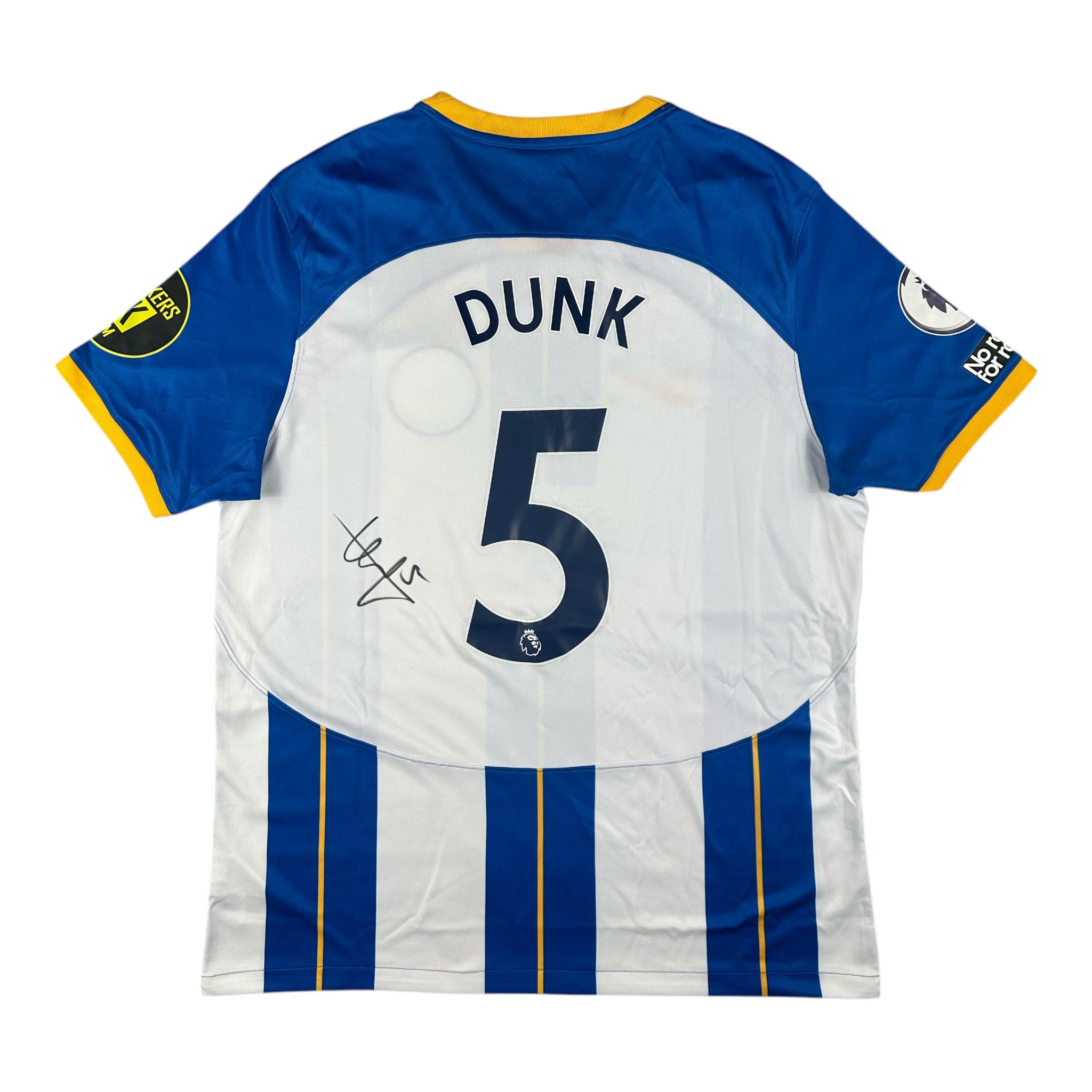 Lewis Dunk 5 Brighton & Hove Albion Match Issue / Worn Signed Home Shirt 2022-23 (Incl. Signing Proof)